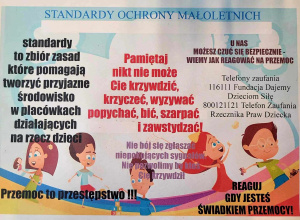 Plakat o standardach ochrony małoletnich