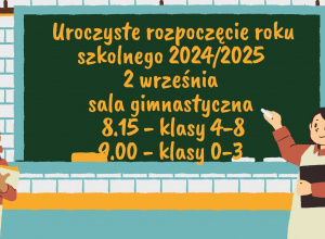 Zapraszamy na rozpoczęcie nowego roku szkolnego