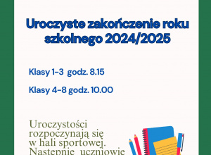 Uroczyste zakończenie roku szkolnego